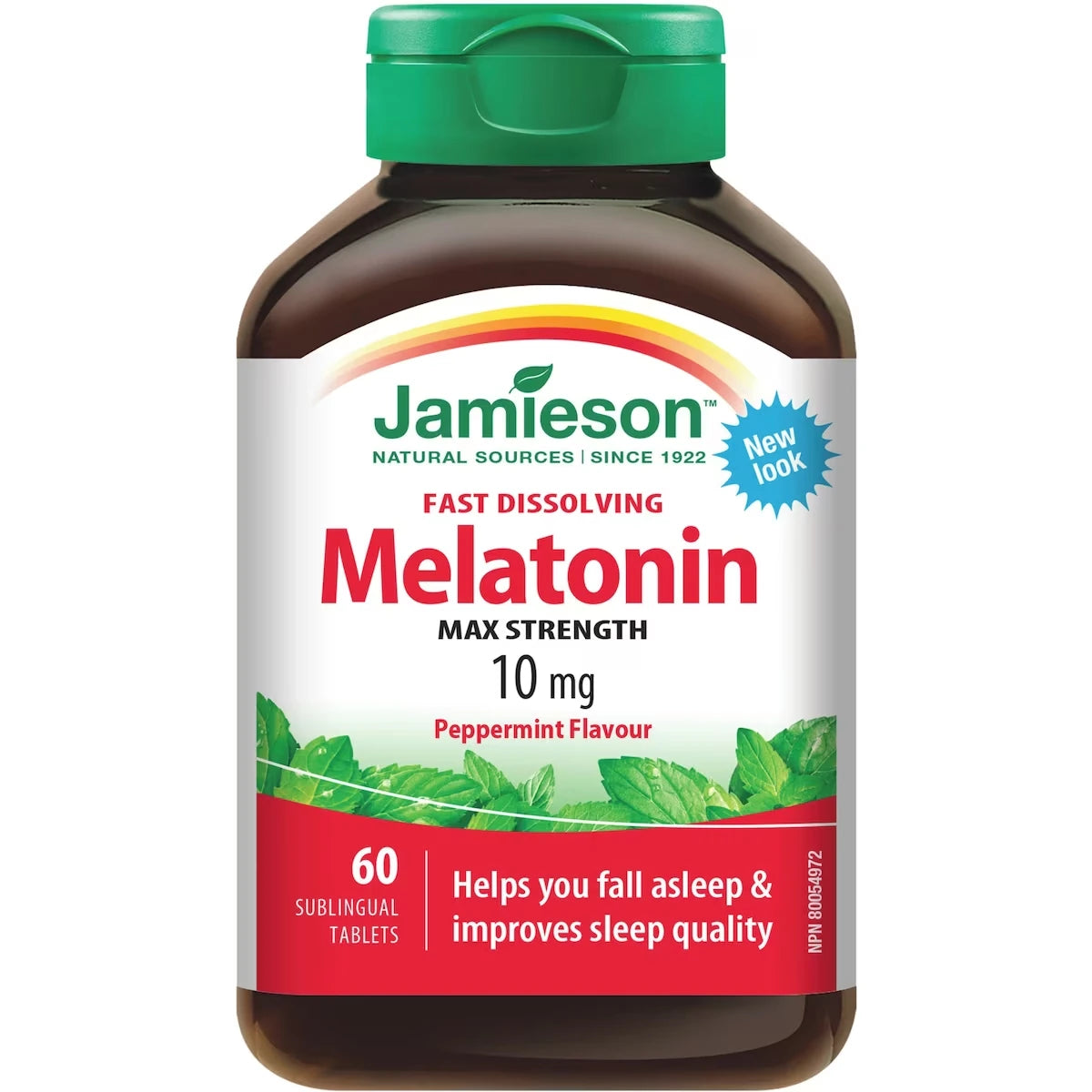 Jamieson Melatonin Fast Dissolving Peppermint Tablets front package