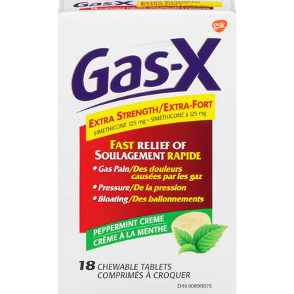Gas-X Extra Strength, 18 units, Peppermint front package