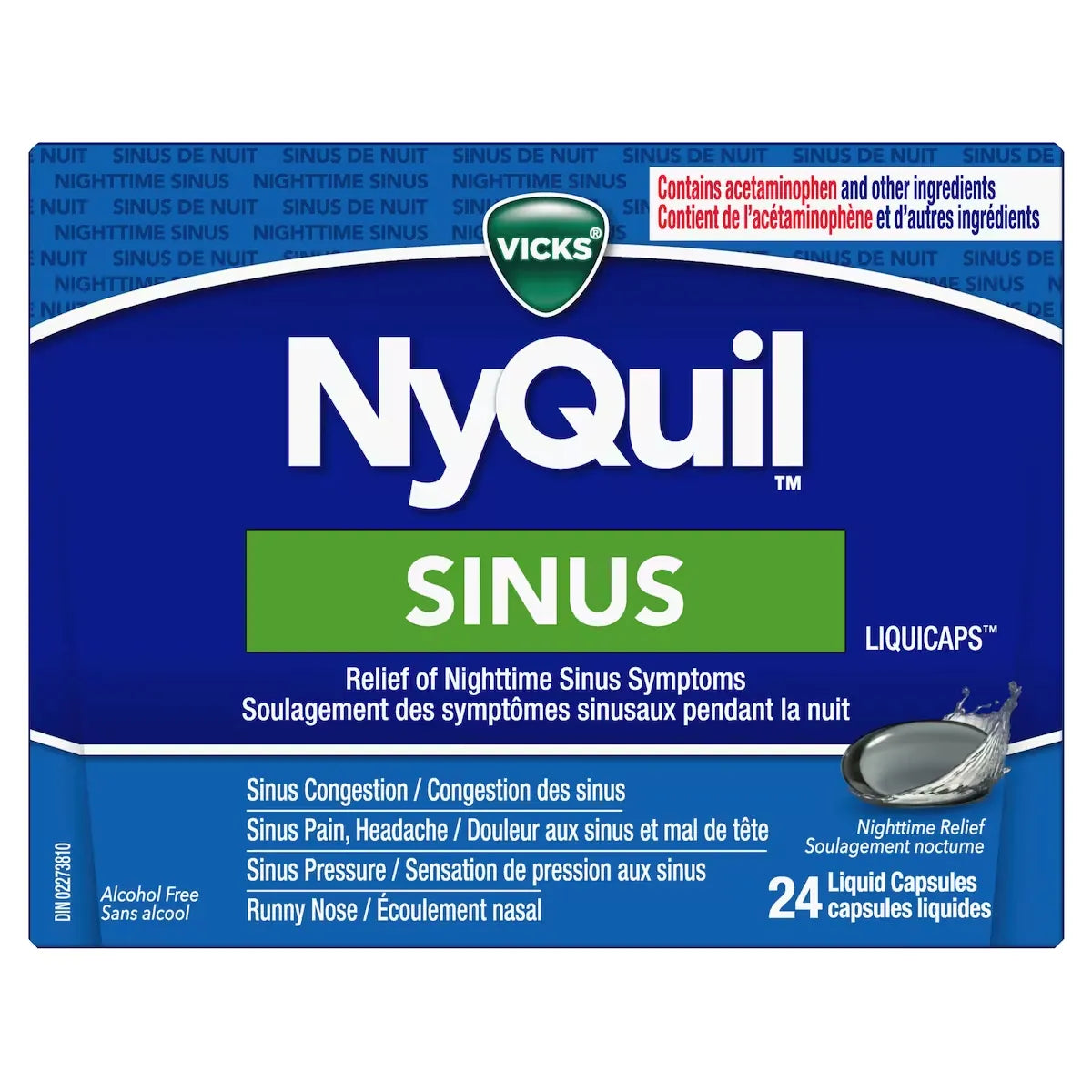 Vicks NyQuil Sinus Liquid Capsules, 24 Count product detail