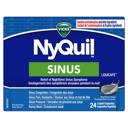 Vicks NyQuil Sinus Liquid Capsules, 24 Count product detail