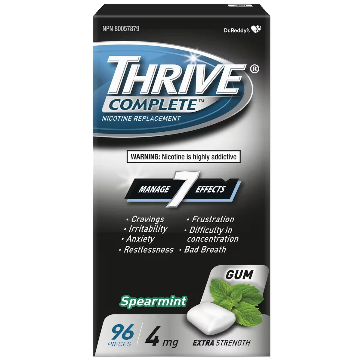 Thrive Complete 4mg, Gum, Spearmint front package