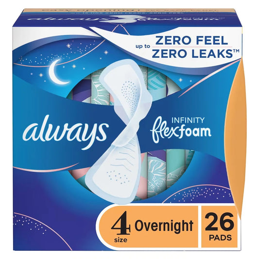 Always Infinity Feminine Pads for Women, Size 4, Unscented, 26 Count product image