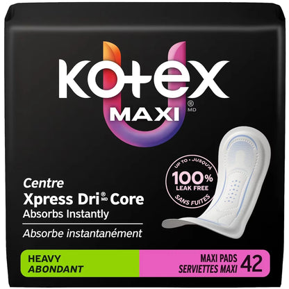 Kotex Maxi Pads, Heavy Absorbency front package