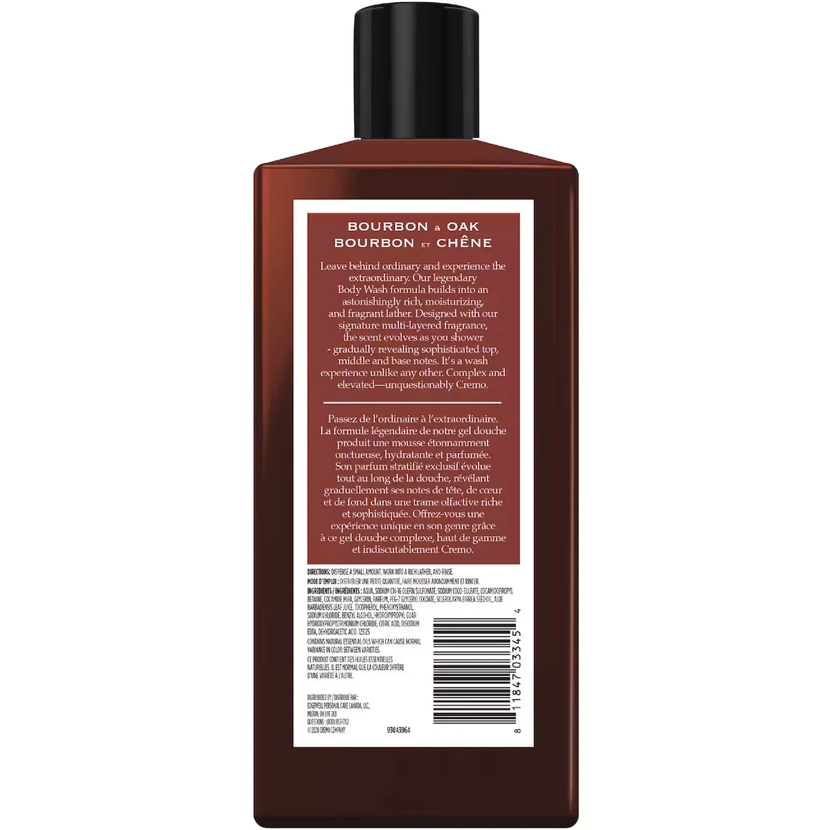Cremo Bourbon & Oak Body Wash for Men, 473 mL product detail