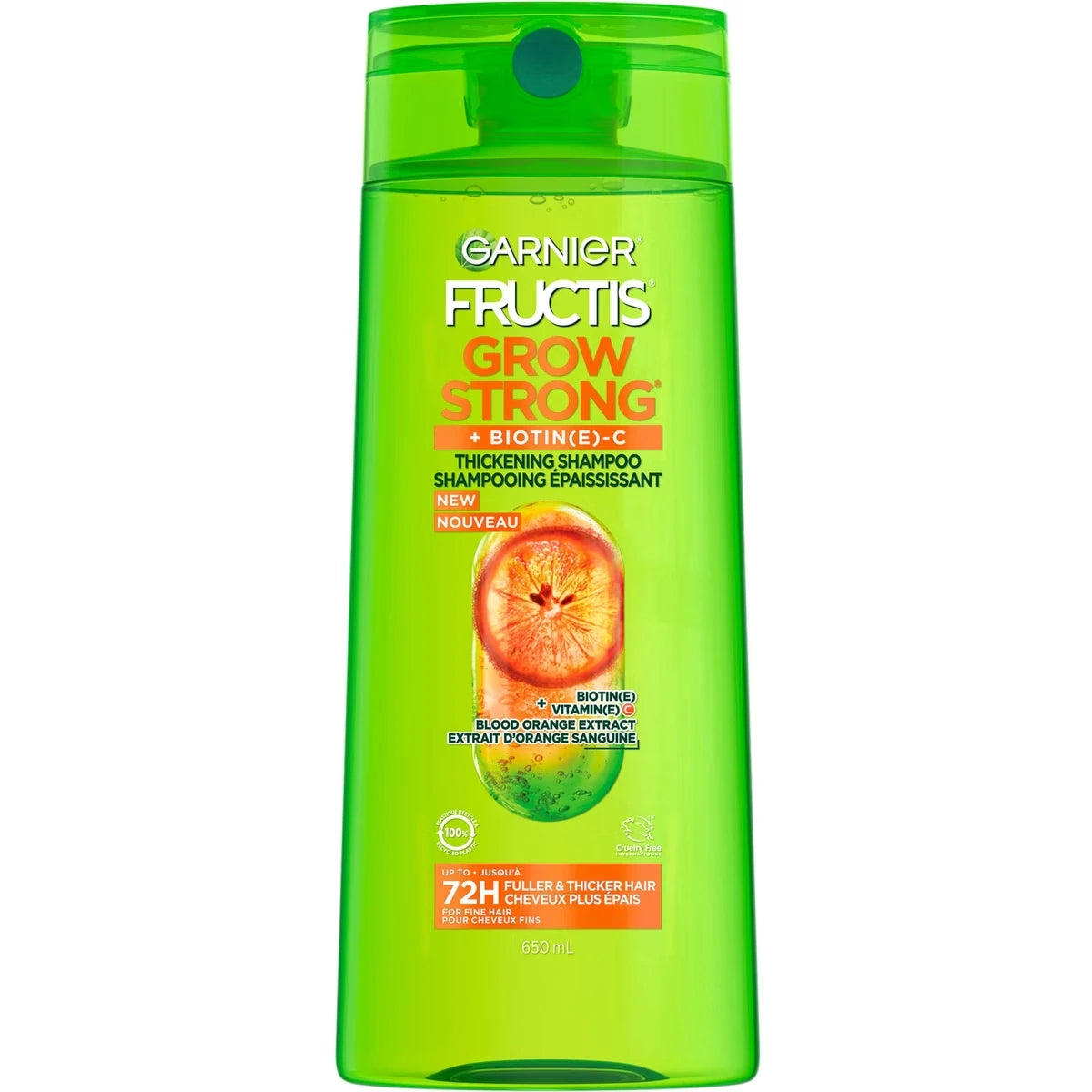 Garnier Fructis Grow Strong Thickening Shampoo, Thickens Fine hair, with Vitamin C product image