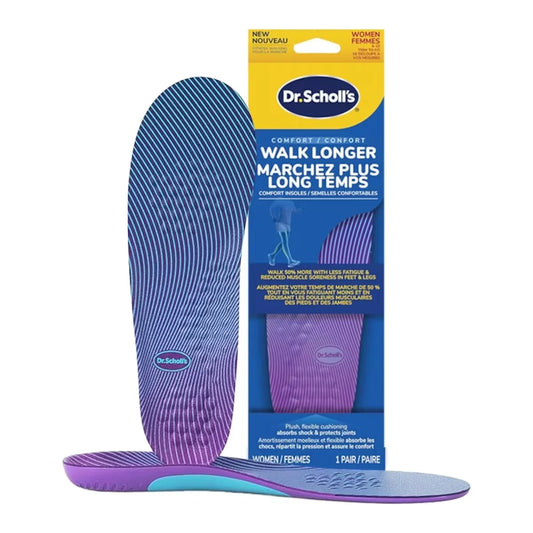 Dr. Scholl's Walk Longer Insoles, Women, Size 6-10 front package