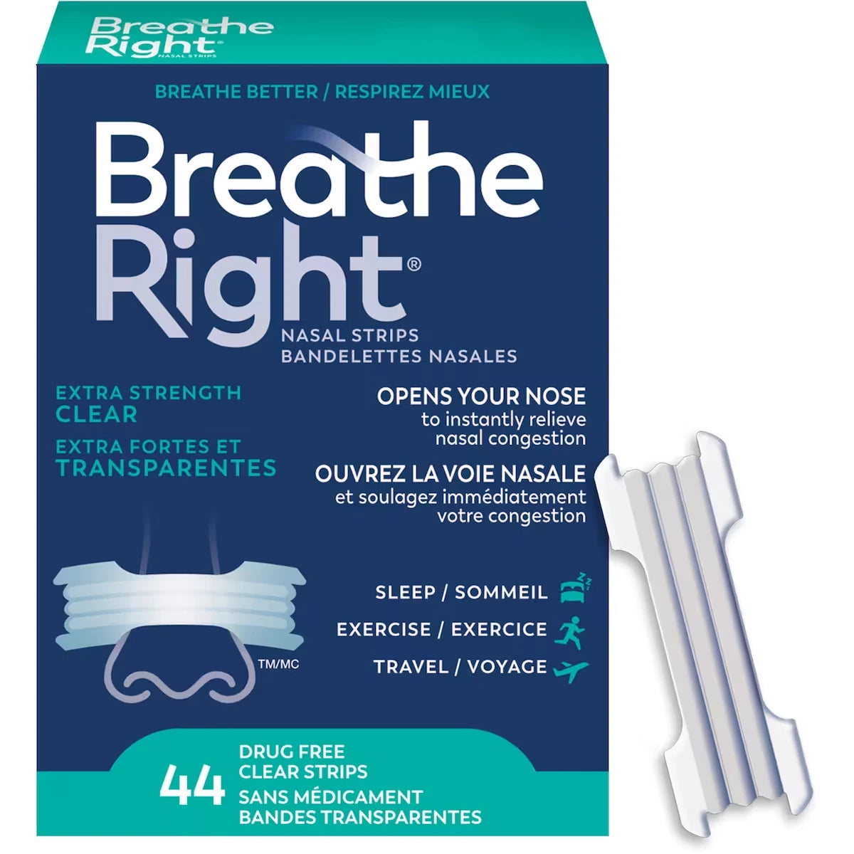Breathe Right Nasal Strips Extra Strength Clear product image