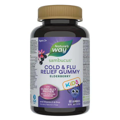 Nature's Way Sambucus Cold & Flu Relief Kids Gummy front package