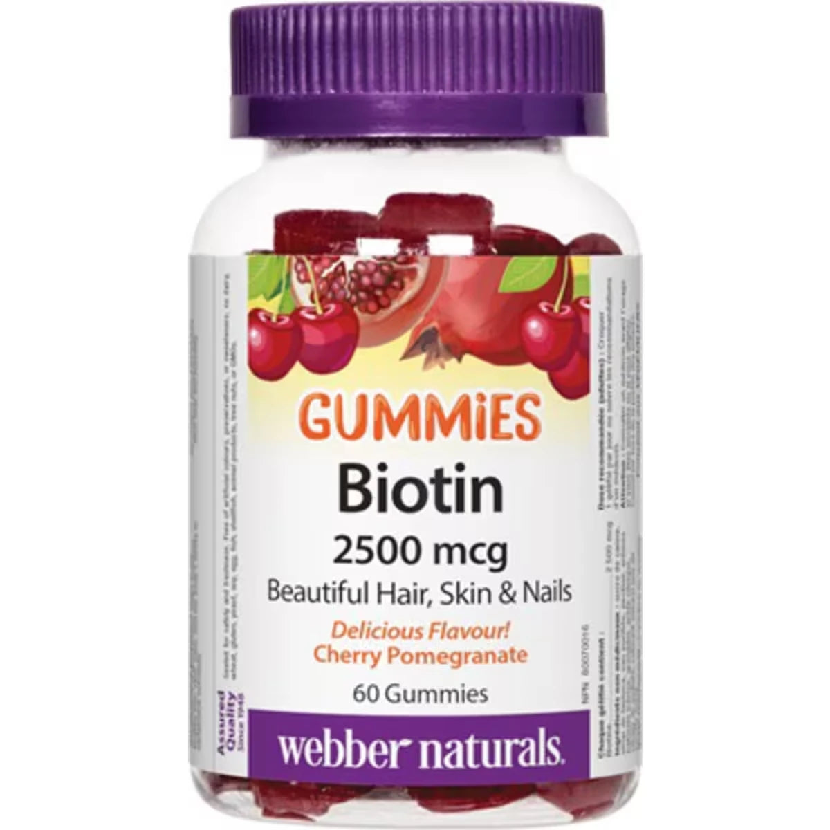 Webber Biotin 2500 mcg Cherry Pomegranate front package