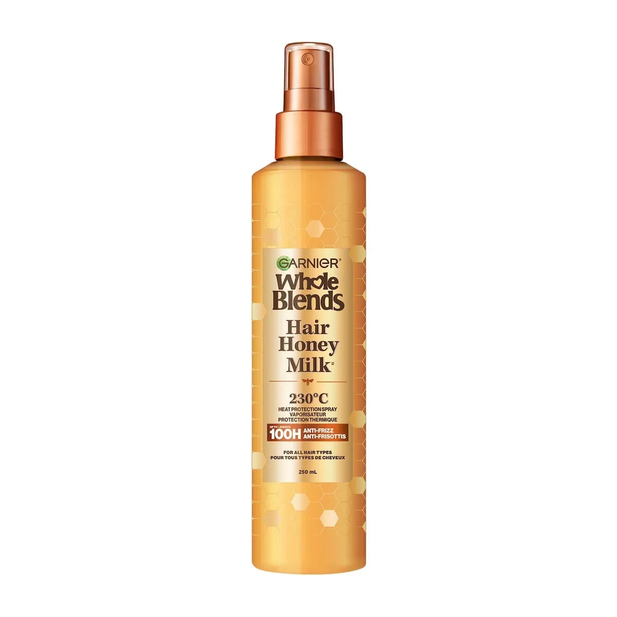 Garnier Heat Protectant Spray for Damaged Hair, Sulfate Free, Prevents Breakage, Hair Honey Milk Spray product package