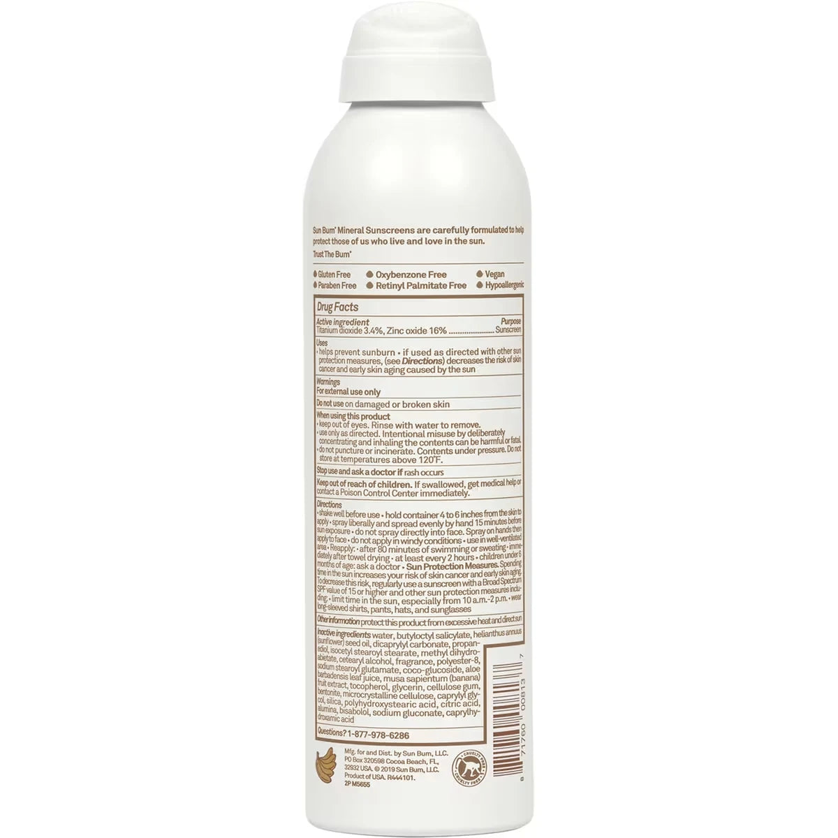 Sun Bum Mineral SPF 50 Sunscreen Spray product detail