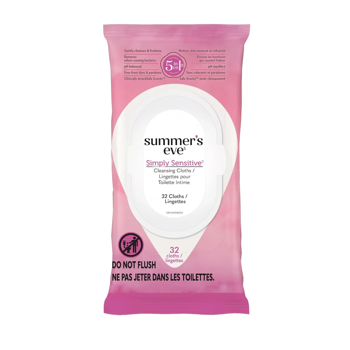 Summer's Eve Simply Sensitive Cleansing Cloths front package