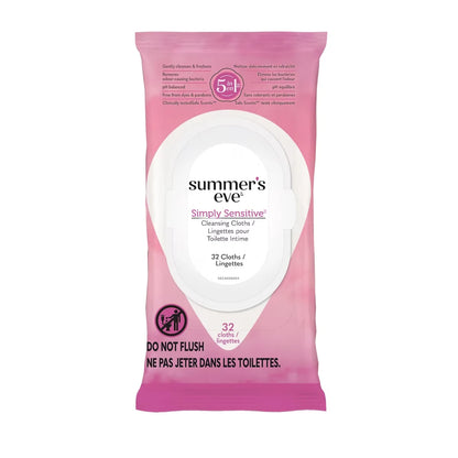 Summer's Eve Simply Sensitive Cleansing Cloths front package