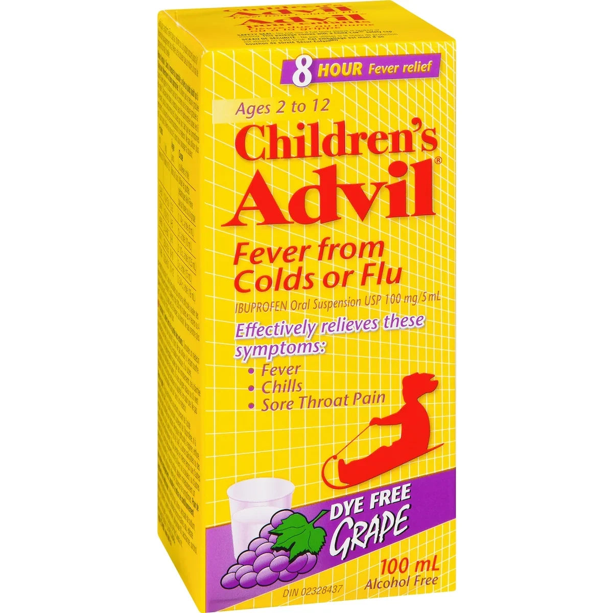 Advil Children's Fever From Colds or Flu Ibuprofen Oral Suspension USP 100 mg/5 mL Grape 100 mL product detail