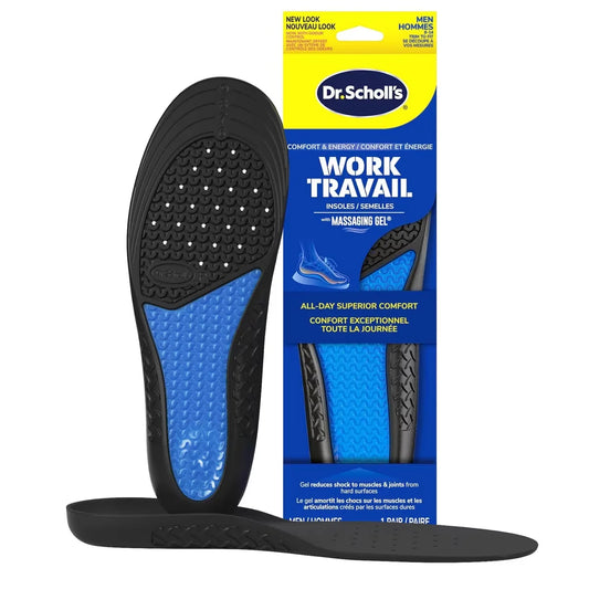 Dr. Scholl's Work All-Day Superior Comfort Insoles (with) Massaging Gel®, Men, Trim to Fit front package