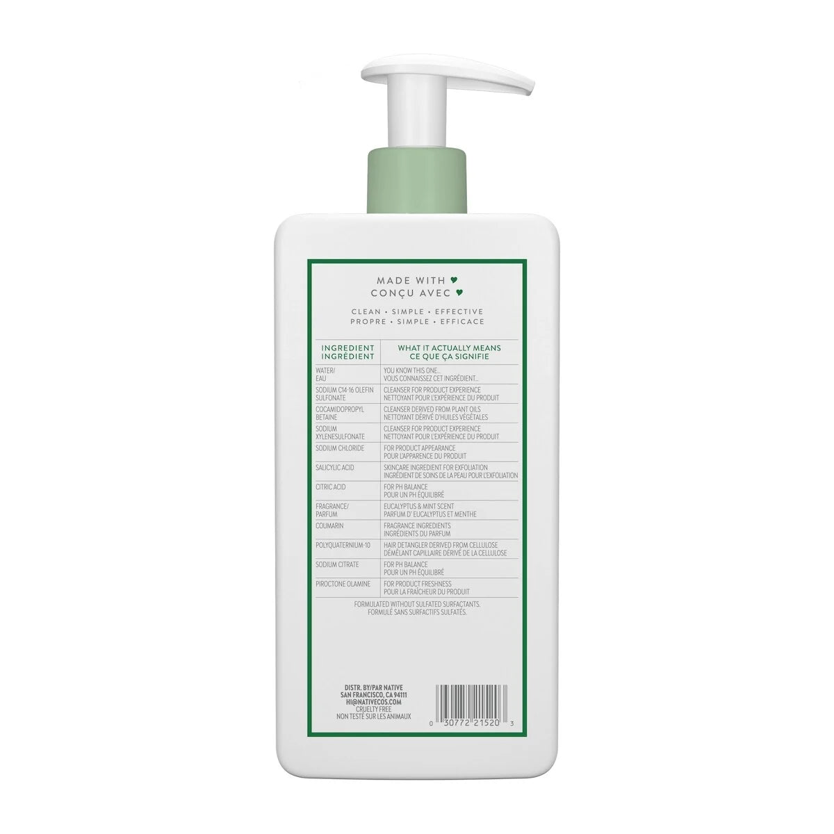 Native Eucalyptus & Mint Scalp Detox Shampoo product detail