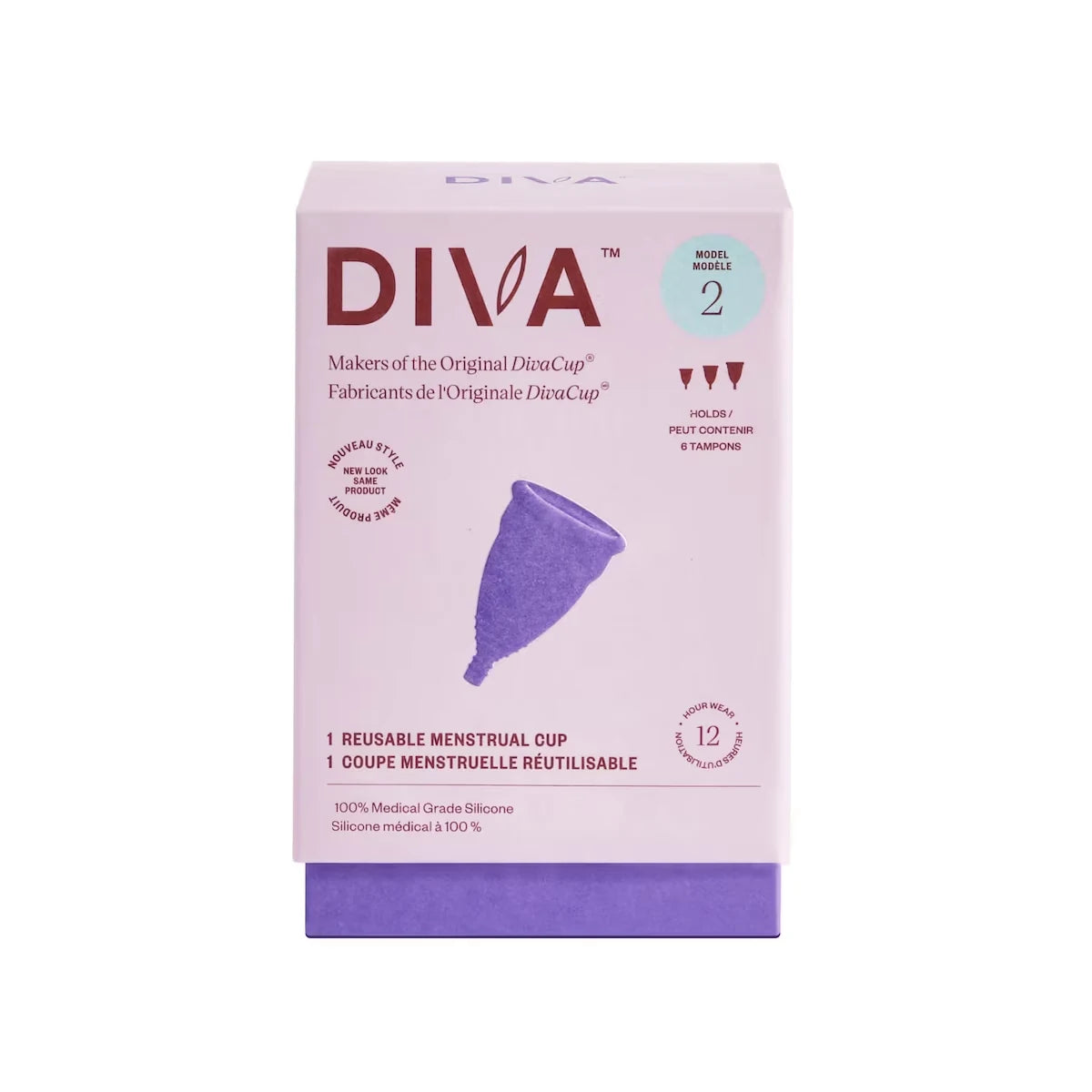 Diva Cup Model 2 Reusable Menstrual Cup front package
