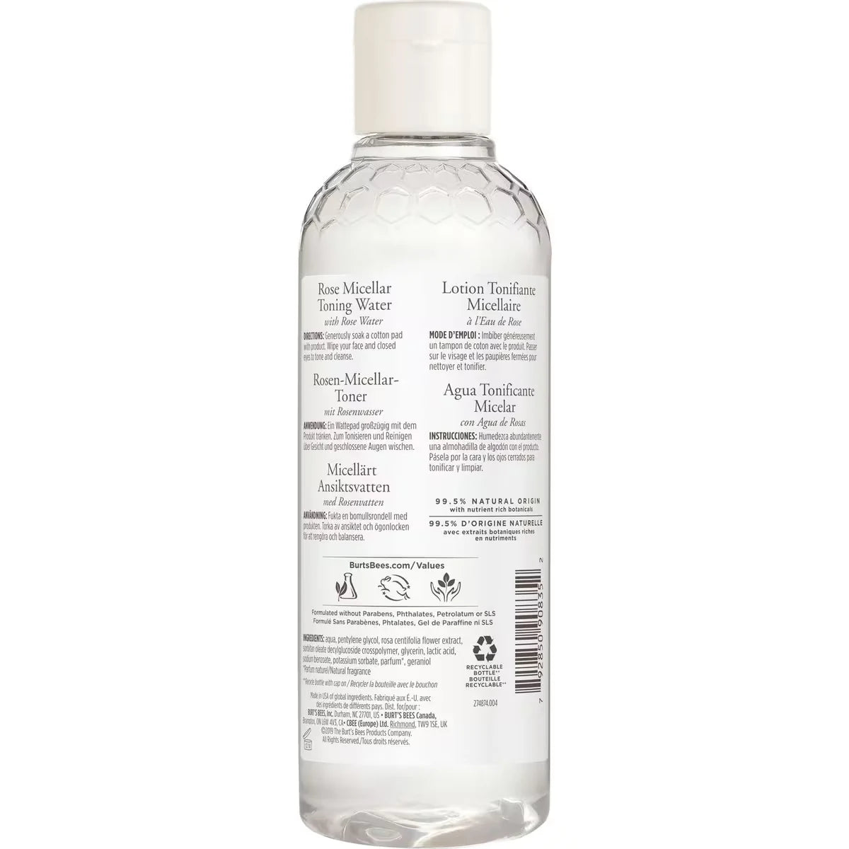 Burt's Bees Rose Micellar Toning Water product detail