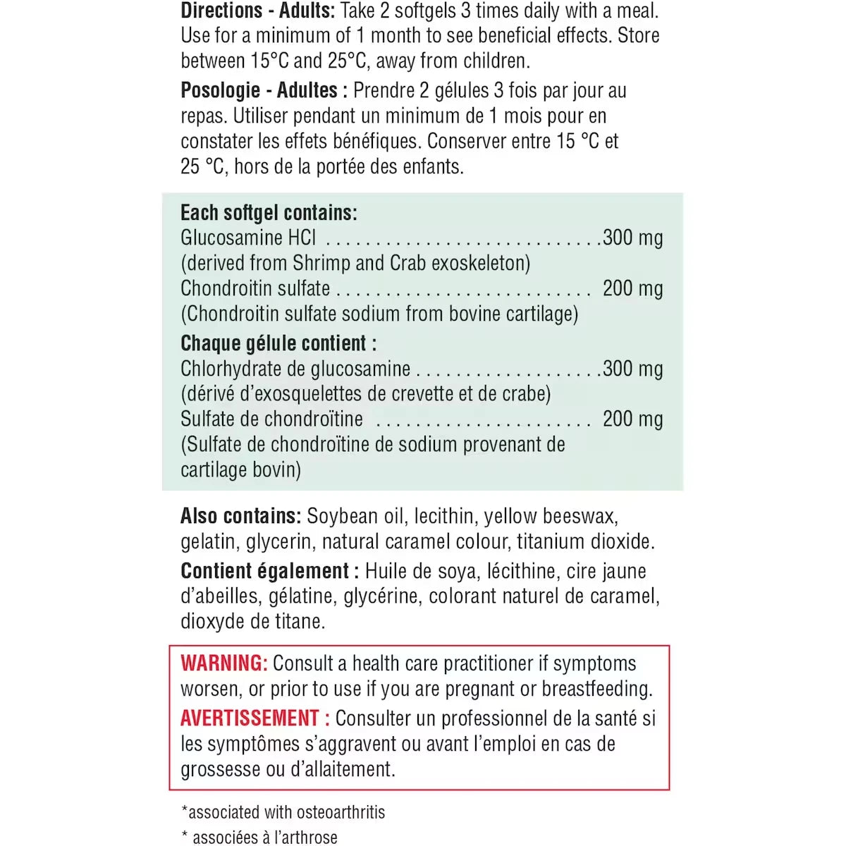 Jamieson Glucosamine Chondroitin, 500 mg 180 count product detail