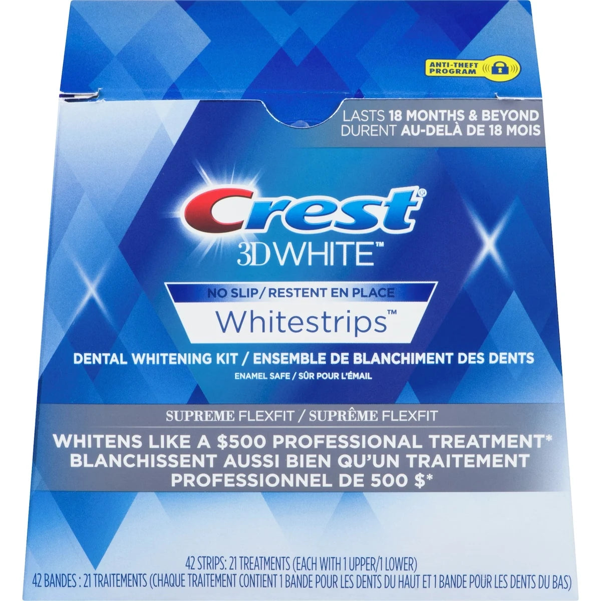 Crest 3D White Whitestrips Supreme FlexFit, 21 Treatments front package