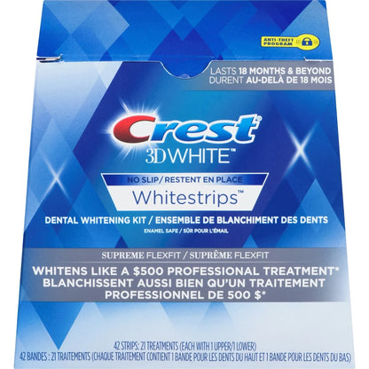 Crest 3D White Whitestrips Supreme FlexFit, 21 Treatments front package