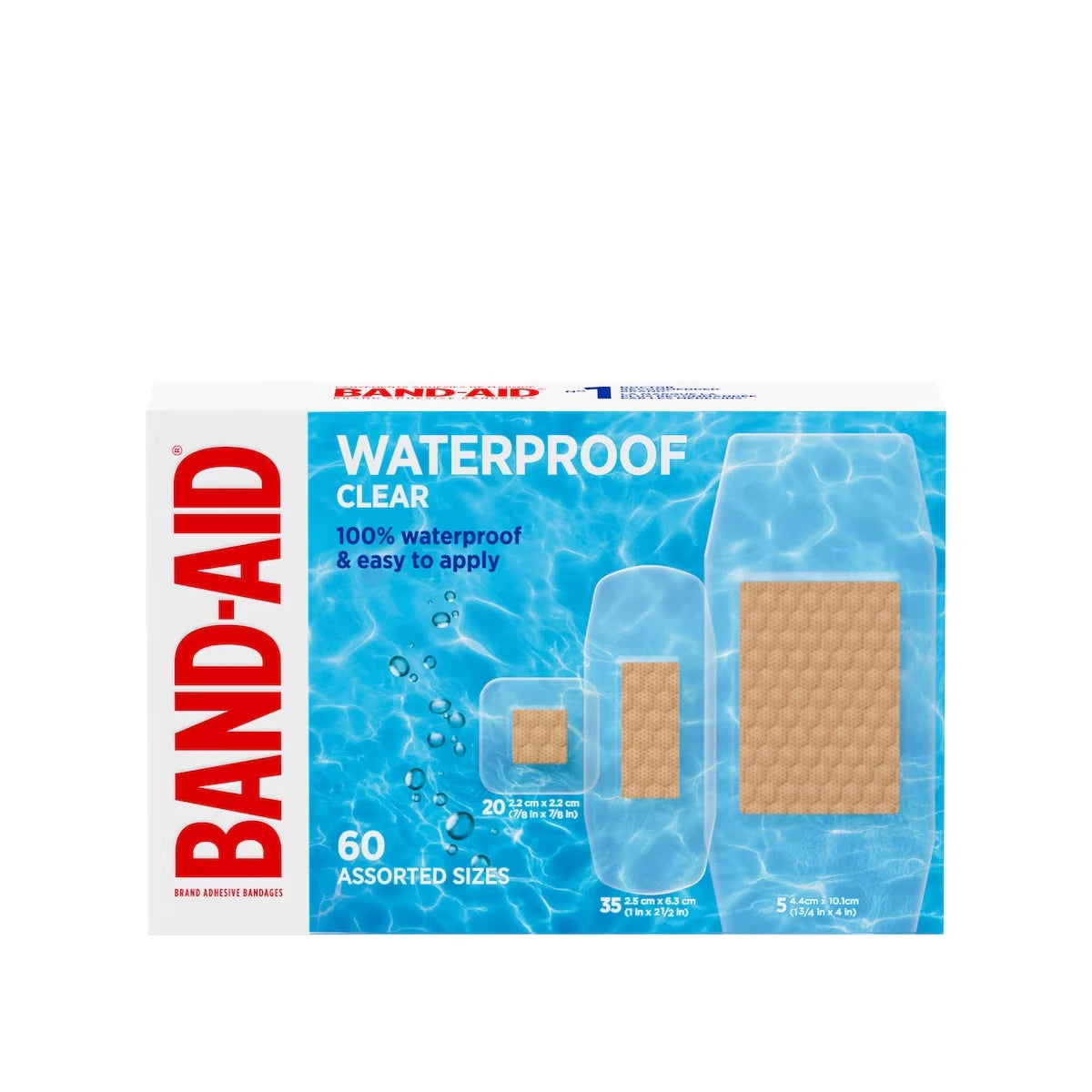 Band-Aid Waterproof Clear Adhesive Bandages, assorted sizes product image