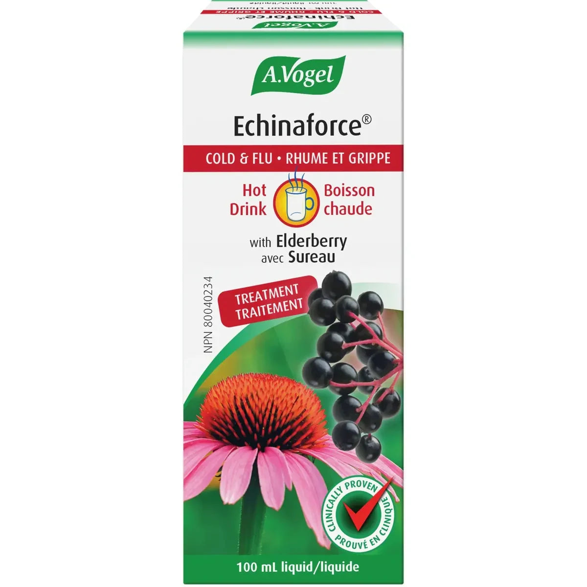 A Vogel Echinaforce Extra Hot Drink Immune Support for Cold and Flu front package