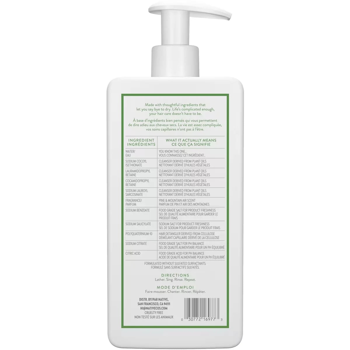 Native Hair Pine & Mountain Air Moisturizing Shampoo product detail