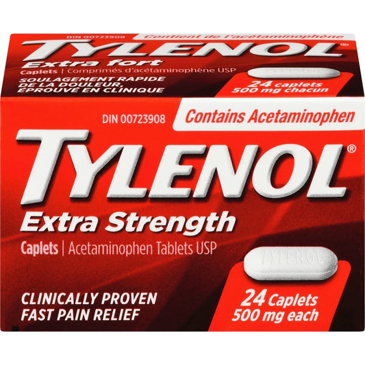 Tylenol Extra Strength Pain Relief Acetaminophen 500mg front package