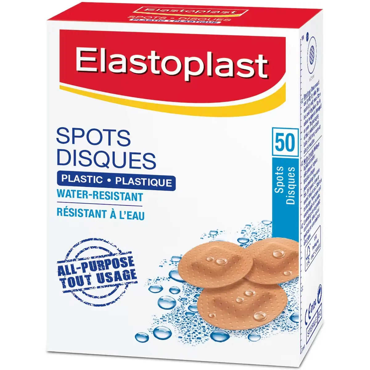Elastoplast Spots Plastic Adhesive Bandages, 50 Spots front package