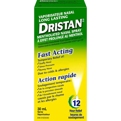 Dristan Mentholated Nasal Spray Long Lasting 30 ml front package