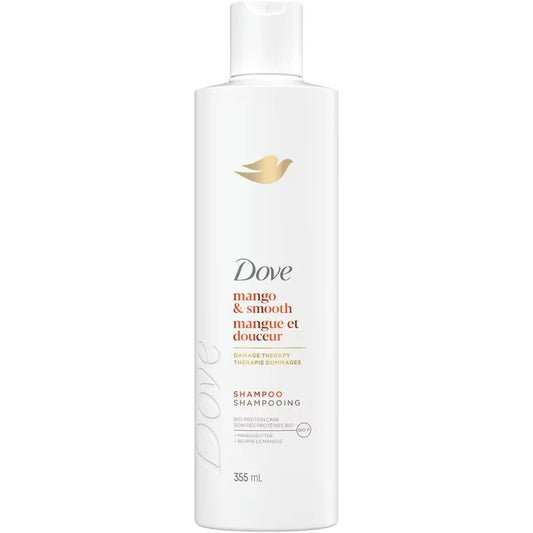 Dove Mango & Smooth Shampoo for Dull & Dry Hair with Liquid Bio-Protein Care Technology, 355 ML front package