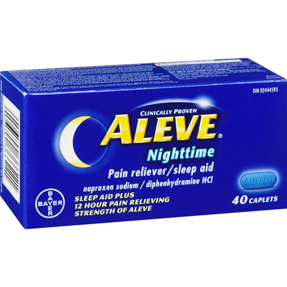 Aleve Nighttime, Pain Reliever And Sleep Aid, Naproxen Sodium, 40 Caplets product detail