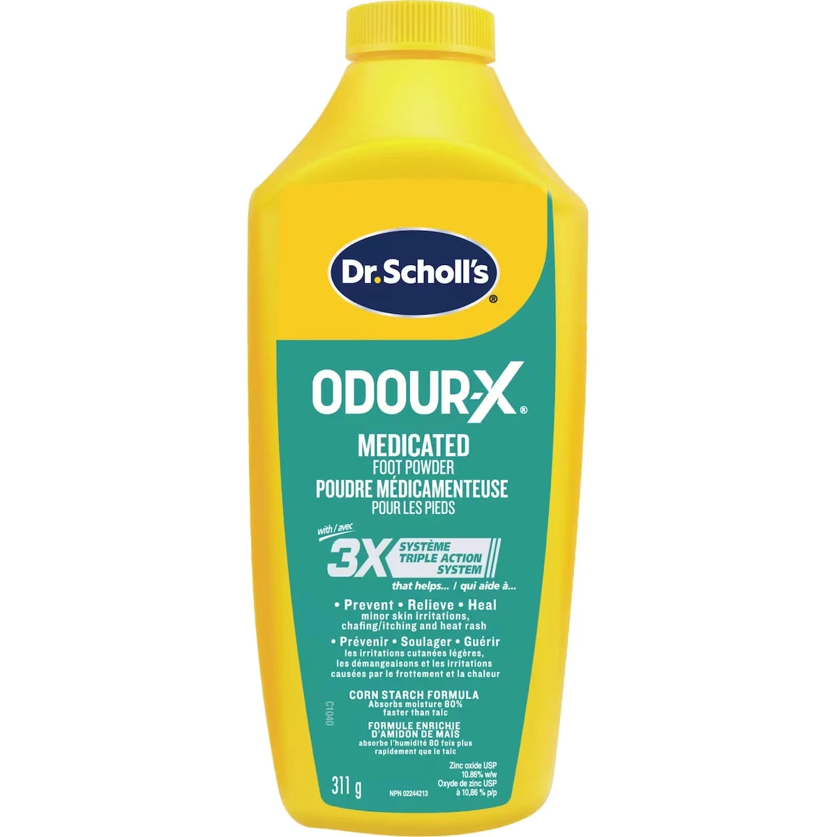 Dr. Scholl's DS Odour-X Medicated Foot Powder front package