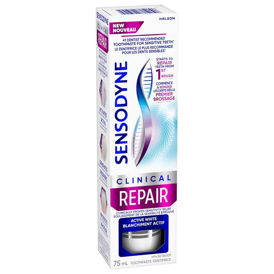 Sensodyne Clinical Repair Mint Toothpaste for Sensitive Teeth, Active White product detail