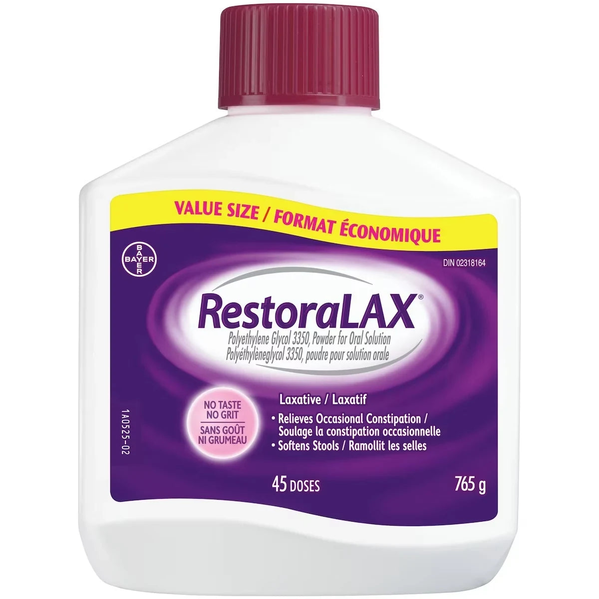 Restoralax Powder Laxative, No Taste, No Grit, No Gas, No Bloating, No Cramps, 45 Doses, 765 Grams product package