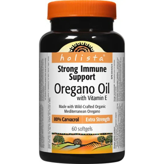 Holista Oregano Oil with Vitamin E Extra Strength 80% Carvacrol front package