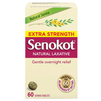 Senokot Natural Laxative Extra Strength 60ct 60 count front package