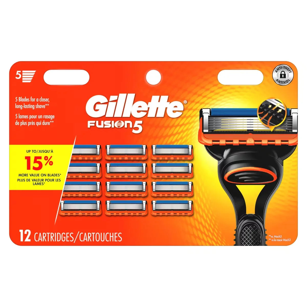 Gillette Fusion5 Men's Razor Blade Refills, 12 Count product detail