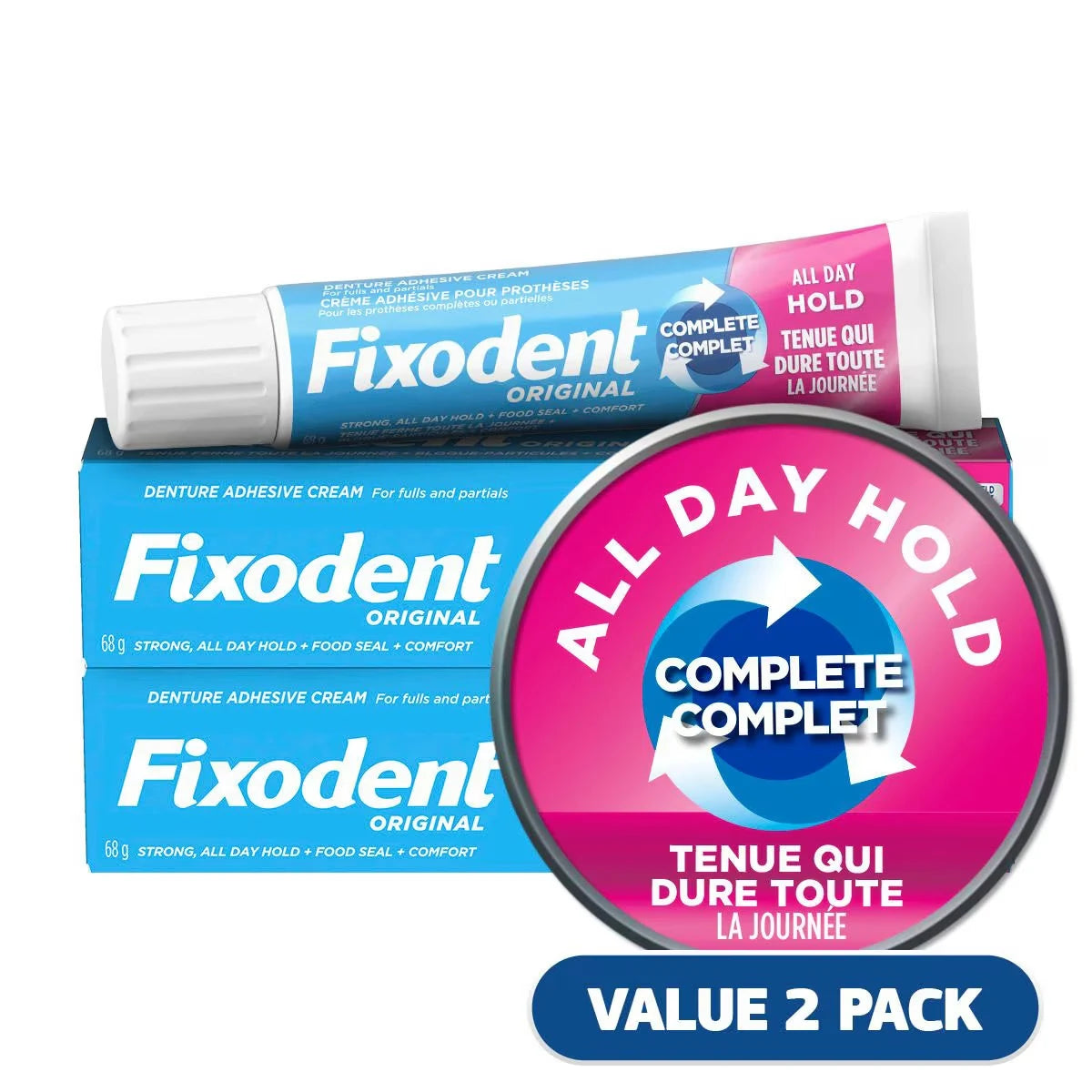 Fixodent Original Secure Denture Adhesive (Twin Pack) product package