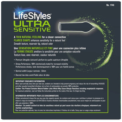Lifestyles Ultra Sensitive 36 Lubricated Latex Condoms product detail