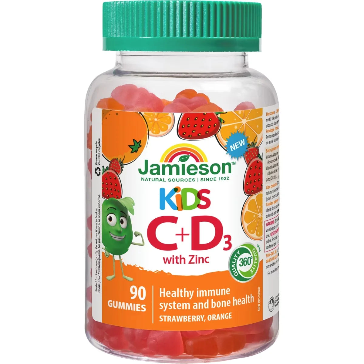 Jamieson Kids C + D + Zinc Gummies front package