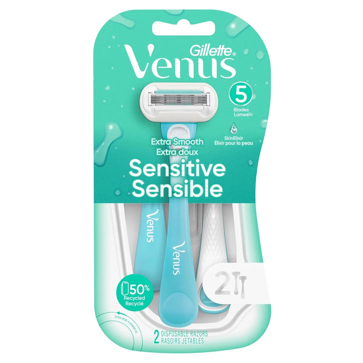 Venus Gillette Extra Smooth Sensitive Women's Disposable Razors - 2 Pack product detail