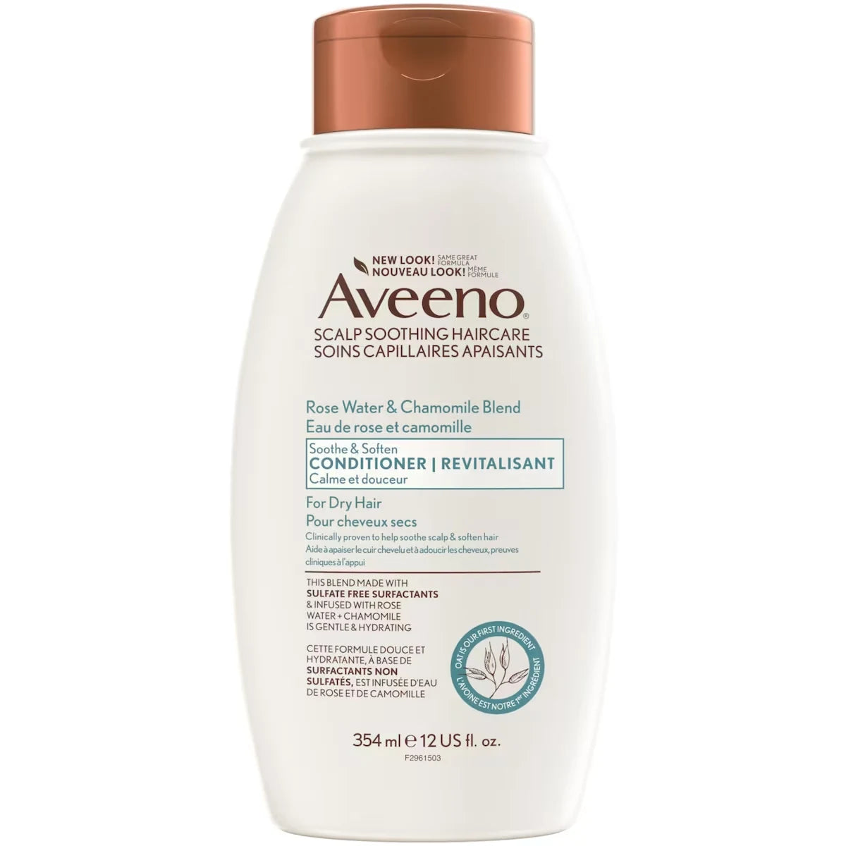 Aveeno Rose Water & Chamomile Conditioner front package
