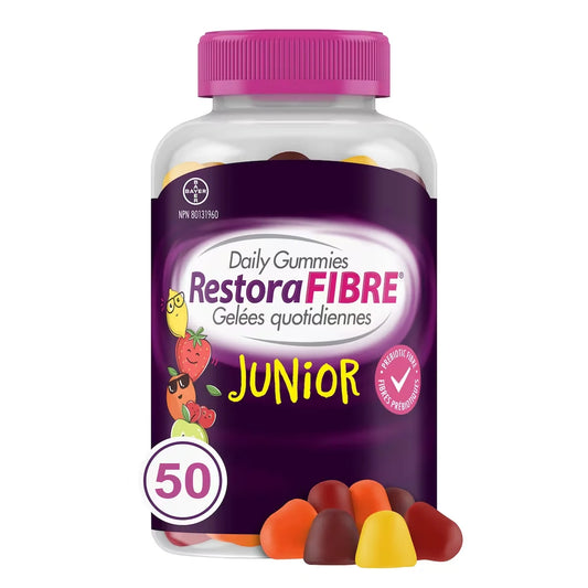 Restoralax RestoraFIBRE Junior Daily Prebiotic Fibre Gummies for Kids front package