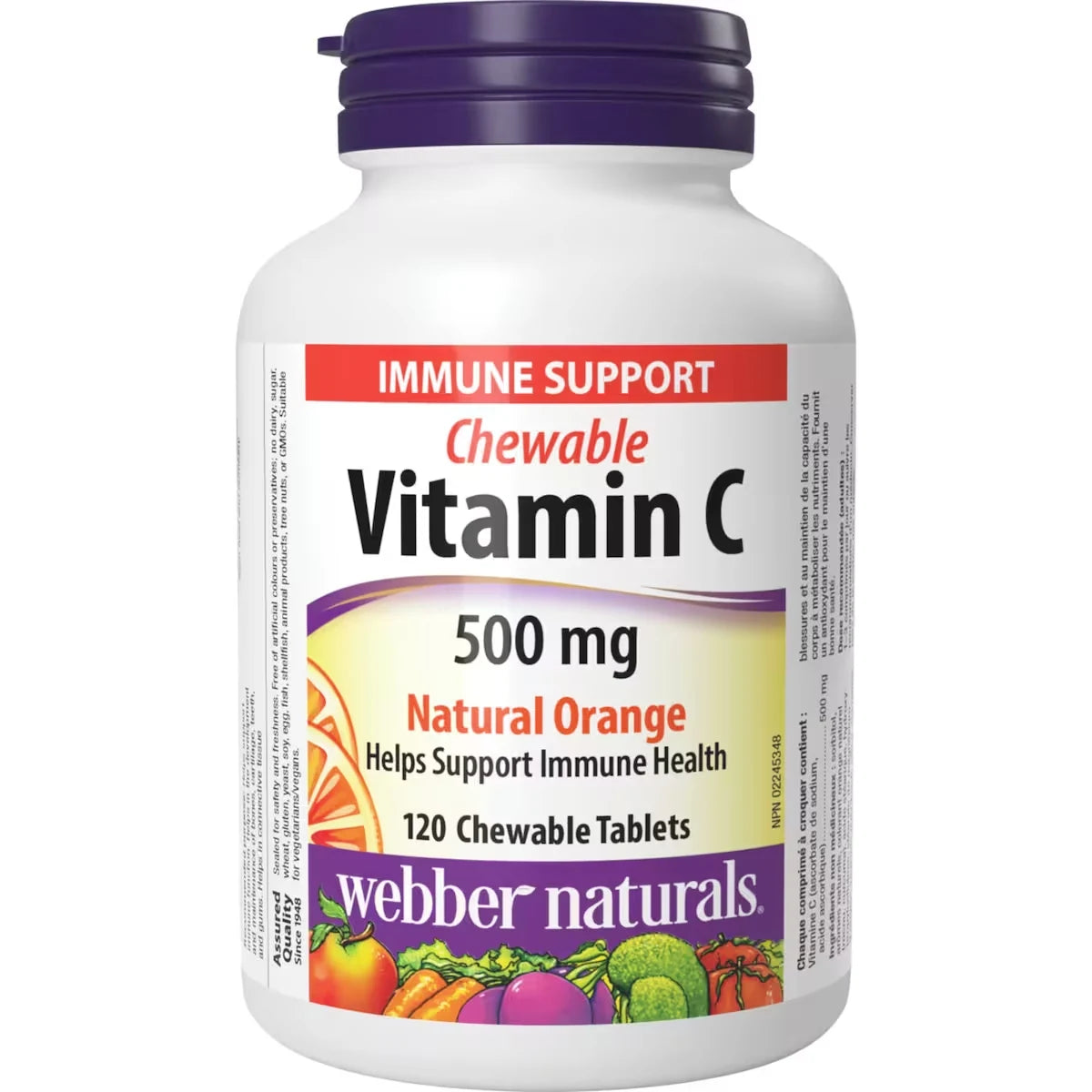 Webber Chewable Vitamin C Natural Orange front package