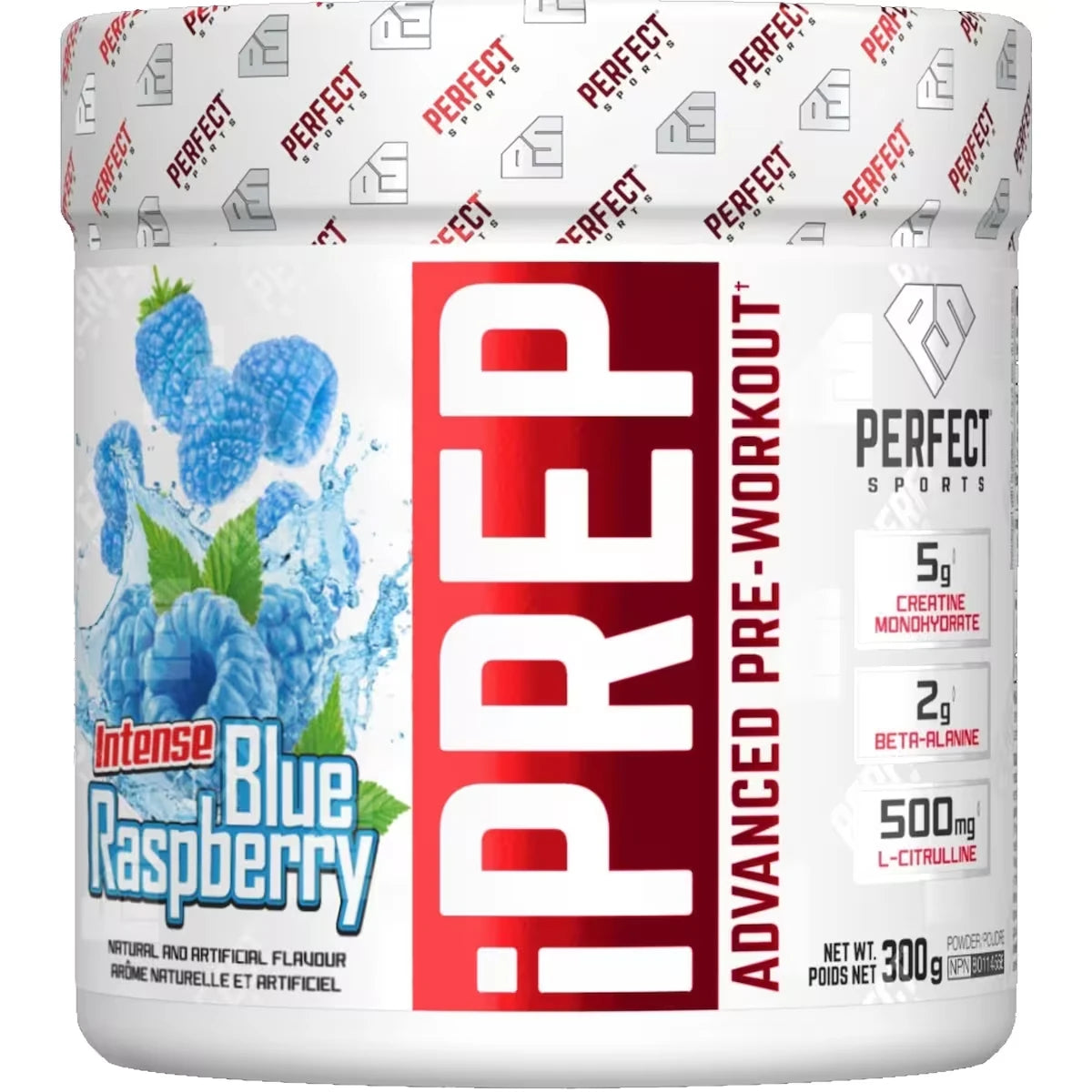 Perfect Sports iPrep Advanced Pre Workout, Blue Raspberry front package