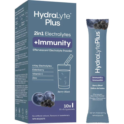 Hydralyte 2 in 1 Electrolytes Plus Immunity front package