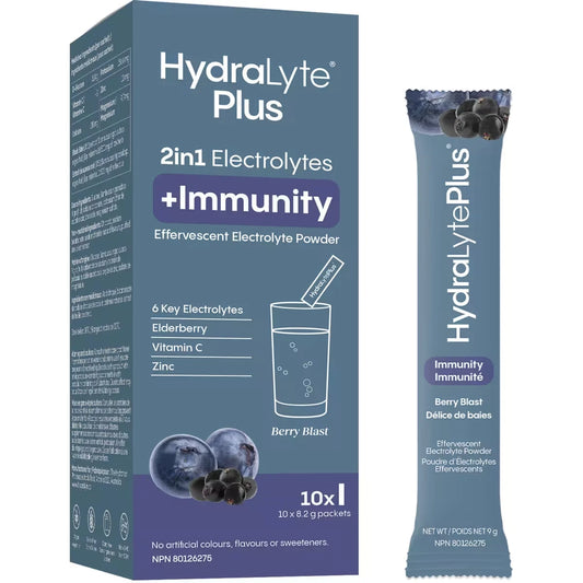 Hydralyte 2 in 1 Electrolytes Plus Immunity front package