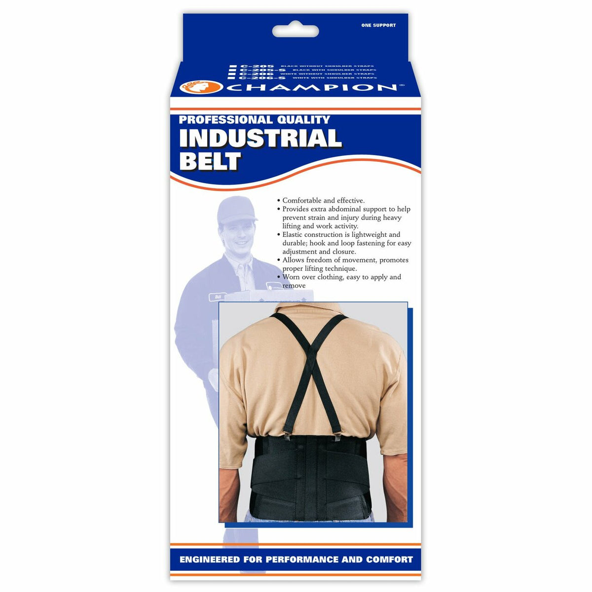Airway Industrial Belt Med Suppport No Suspenders Black, Medium (30-36") C-206m 0206BL-M — Each — product image